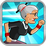 愤怒的老奶奶玩跑酷动作游戏