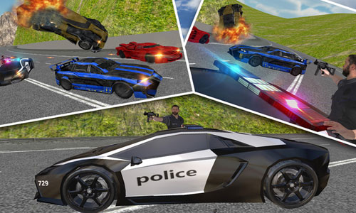 爬山警察VS犯罪分子汽车射击3D游戏