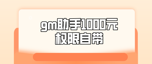 gm助手1000元权限自带-gm助手1000元权限账号