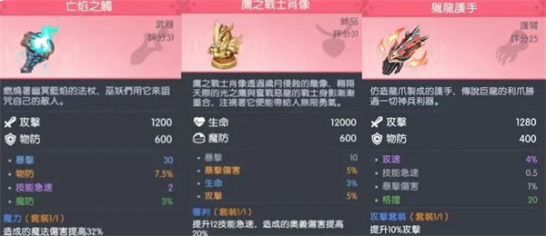 龙魂旅人塔罗丝装备怎么选择