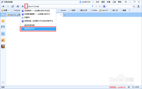 百度浏览器查看和清除历史浏览记录的方法(3)