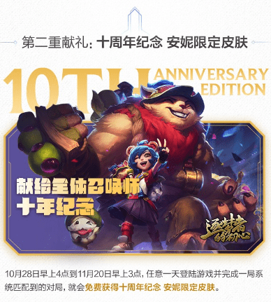 英雄联盟10周年奖励一览 免费领取周年皮肤(1)